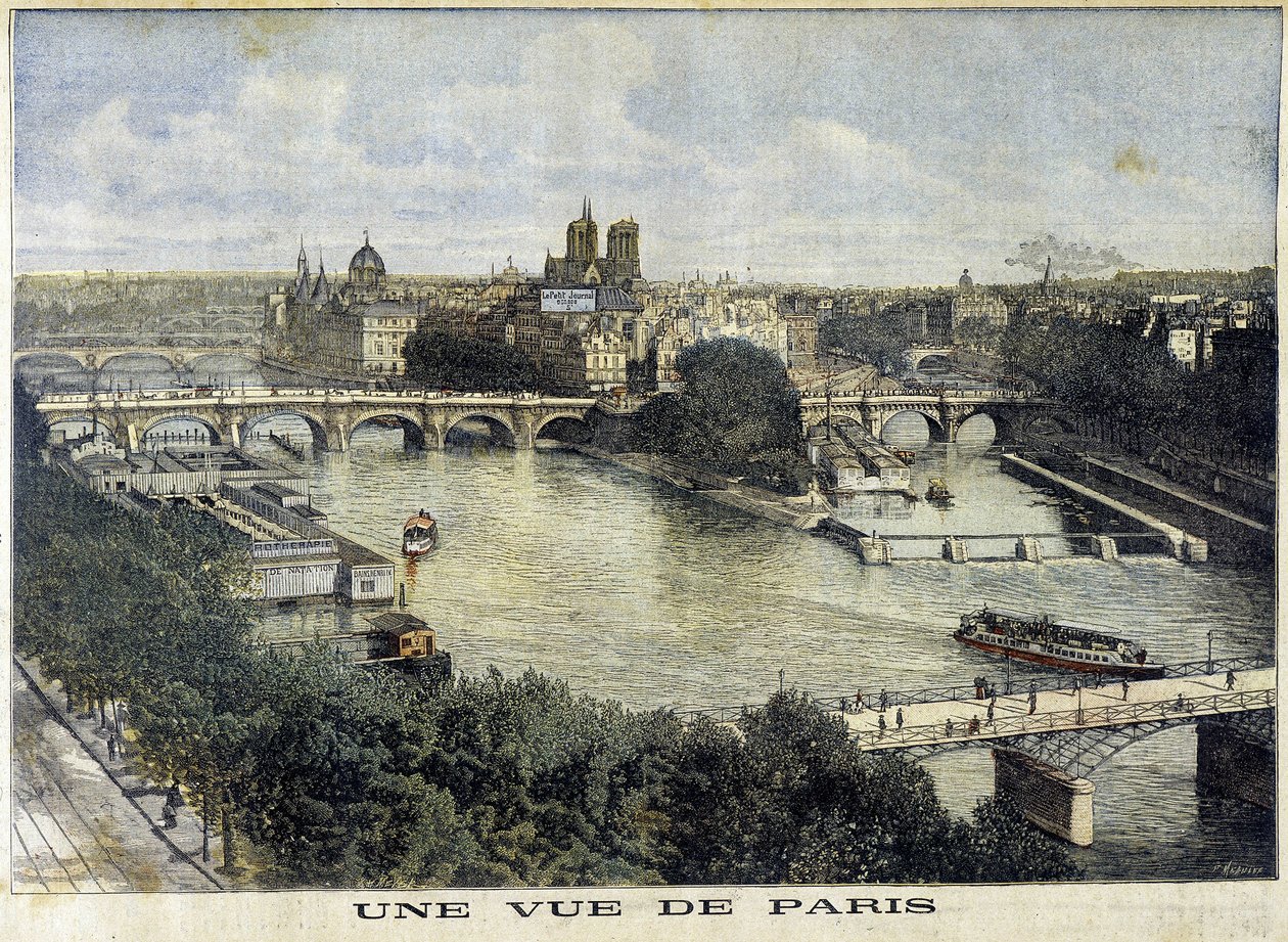 En utsikt över Paris - i "The Petity Journal" av Unknown artist