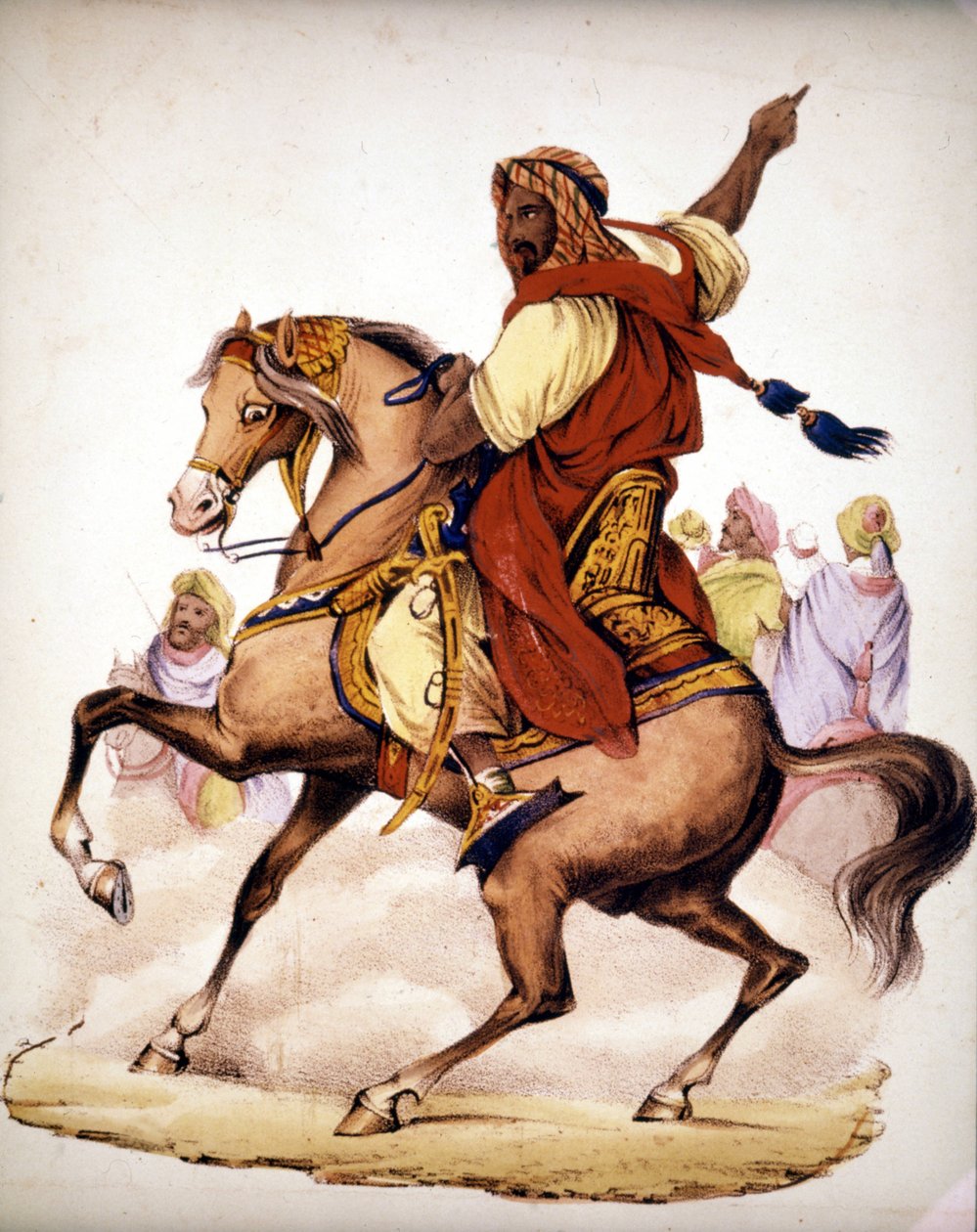 Abd El-Kader (1807 - 1883), arabisk emir av Algeriet. 1800-tals litografi. av Unknown artist