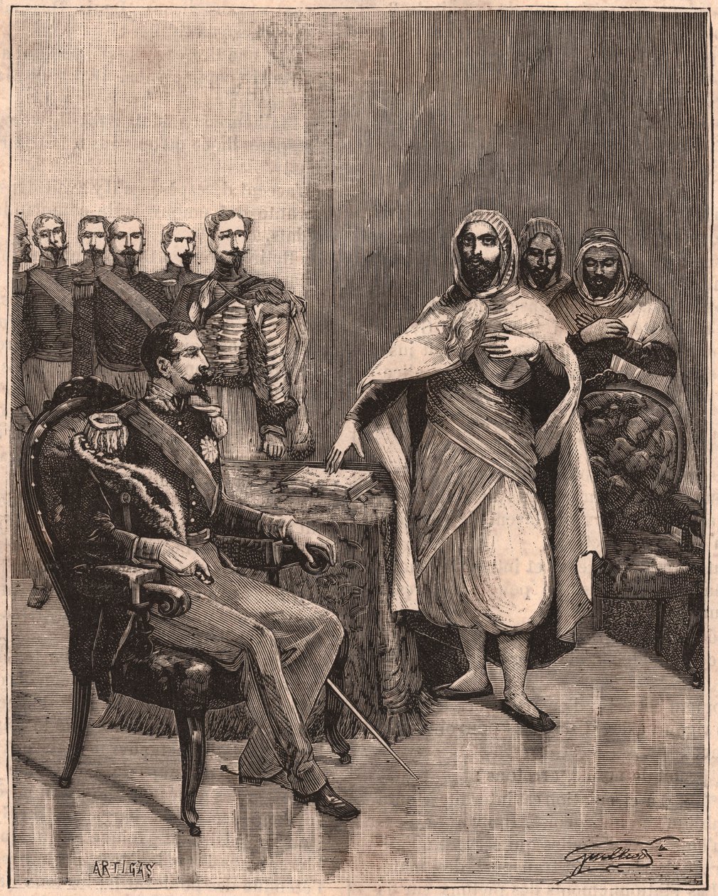 Abd El Kader och Napoleon III av Unknown