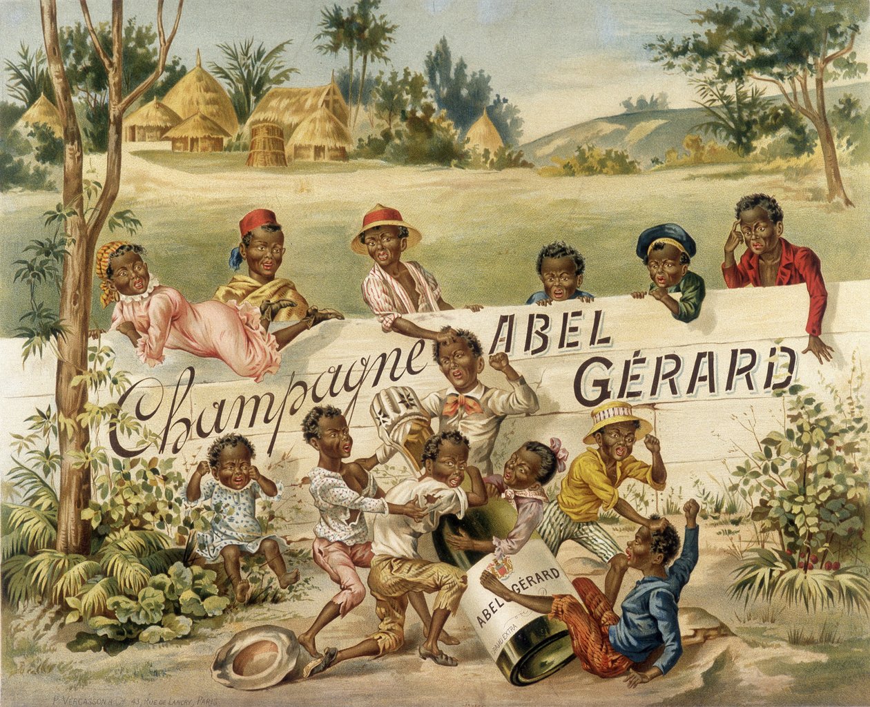 Reklamaffisch för Champagne Abel Gérard, sent 1800-tal av Unknown artist