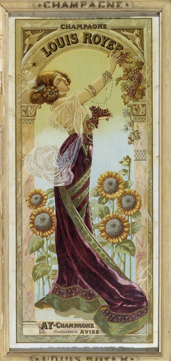 Reklamaffisch för Louis Royer champagne, sent 1800-tal av Unknown artist