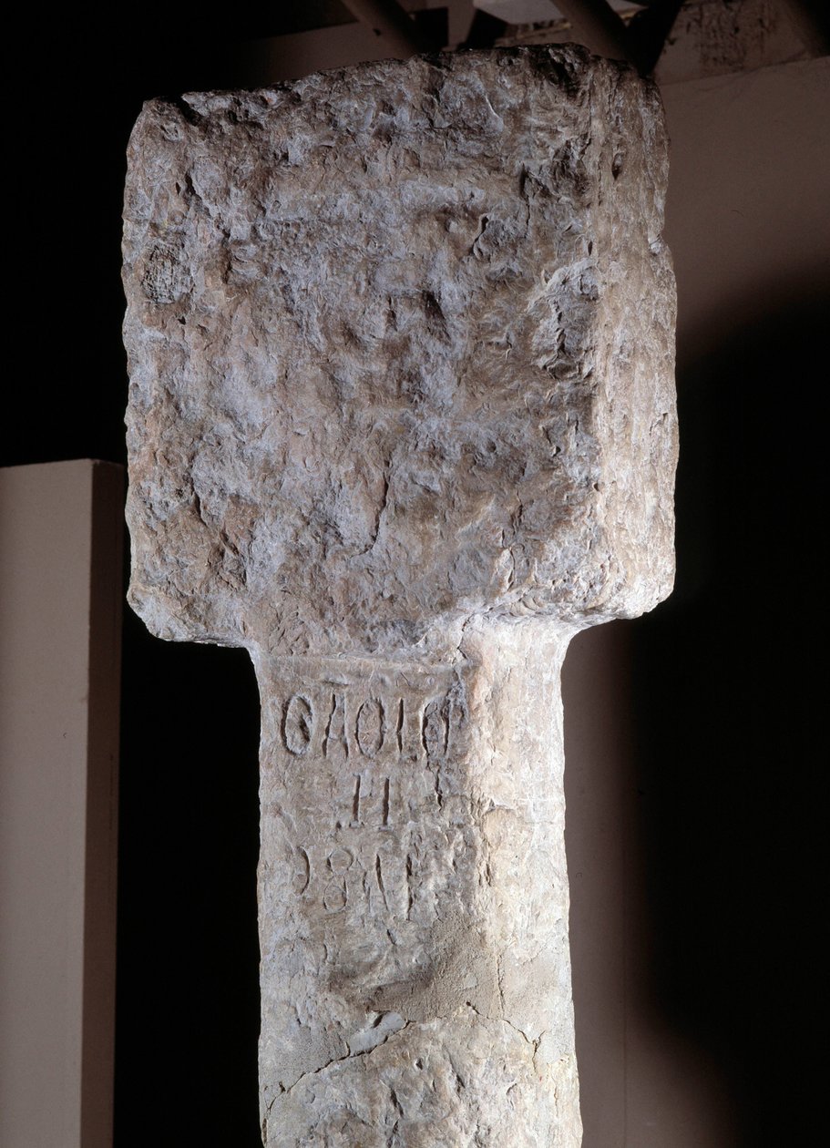 Afrikansk konst: detalj av en besittningspelare känd som Saint Augustine erige av den portugisiske upptäcktsresanden Diogo Cao (eller Diego Cam) i södra Angola. 1486. Lissabon, Nationalmuseet för antik konst av Unknown artist