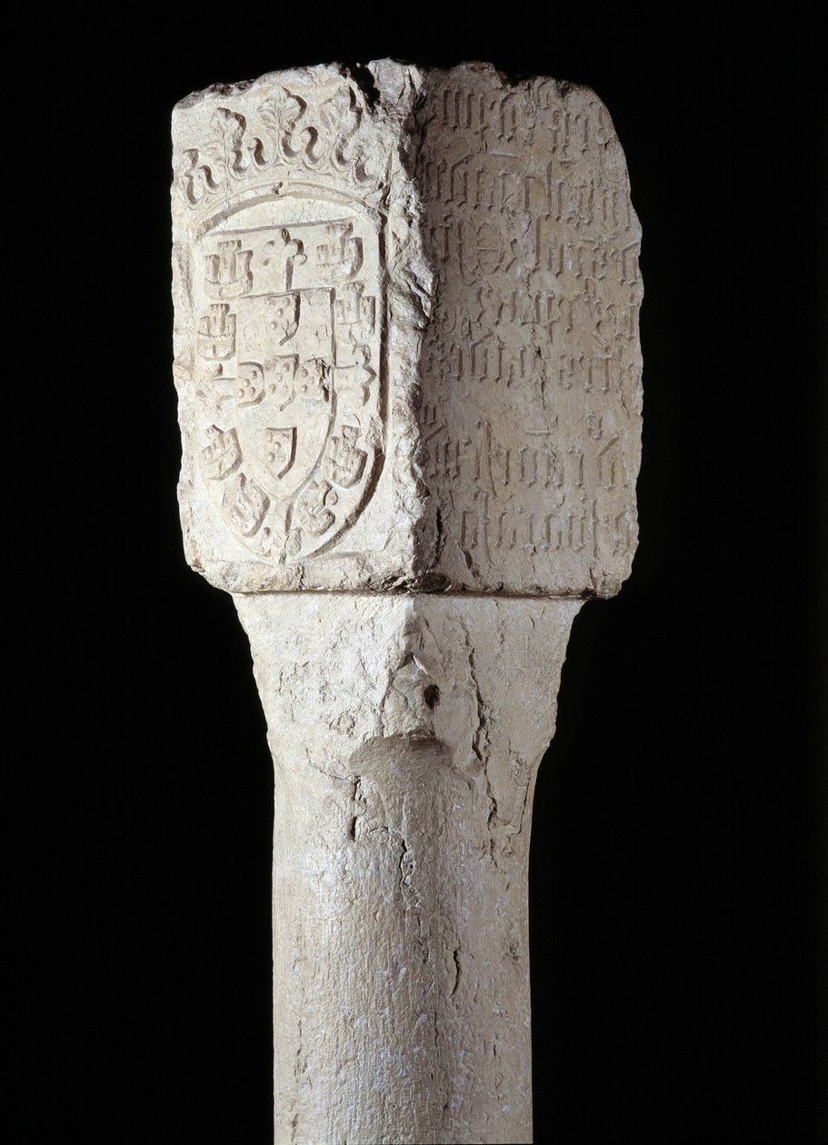 Afrikansk konst: detalj av en besittningspelare känd som Saint Augustine erige av den portugisiske upptäcktsresanden Diogo Cao (eller Diego Cam) i södra Angola. 1486. Lissabon, Nationalmuseet för antik konst av Unknown artist