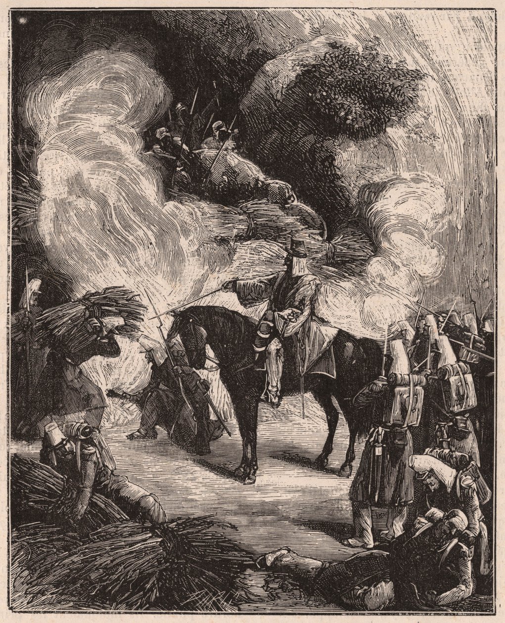Afrikanska trupper kvävde algerier i en grotta under erövringen av territoriet Regence Algiers 1844-45 av Unknown