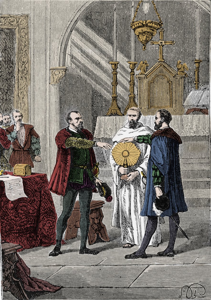 Efter olika oenigheter mellan de spanska conquistadorerna Francisco Pizarro (Francois Pizarre av Unknown artist