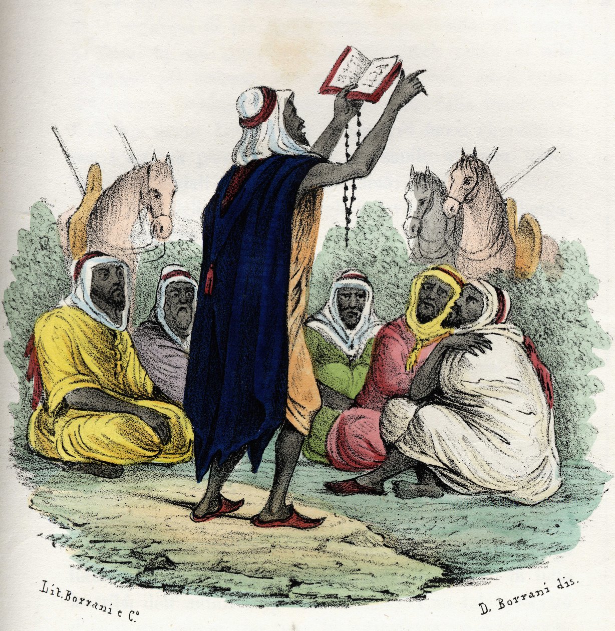 Algeriet. Emiren Abd el Kader (Abd-el-Kader eller ibn Muhyi al-Din al-Hasani (al Din al-Hasani) (1808-1883) uppmanade till ett första jihad (heligt krig) 1832. I ""Storia d