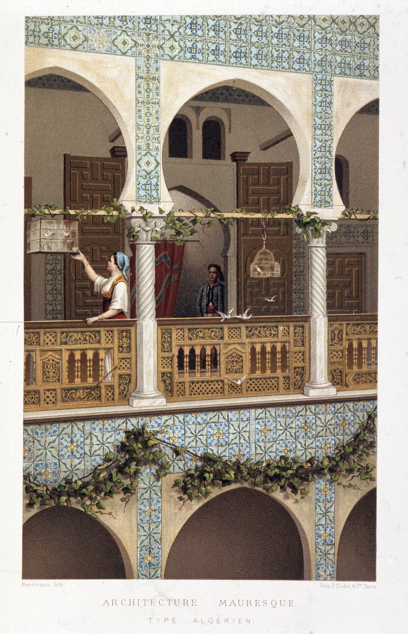 Algerisk morisk arkitektur - i "" Algeriet: historia, erövring och kolonisering", av Firmin Didot av Unknown artist