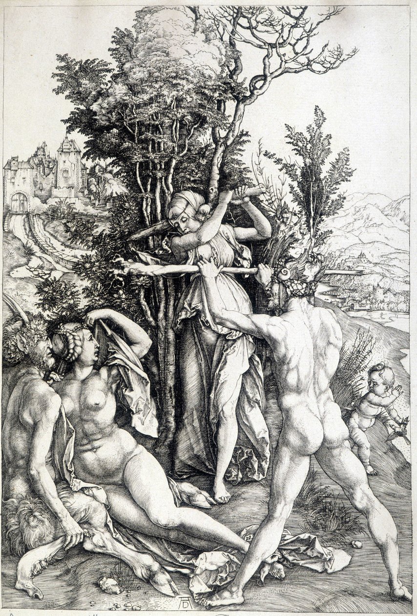 Allegorisk figur av svartsjuka - gravyr 1500-talet av Unknown artist