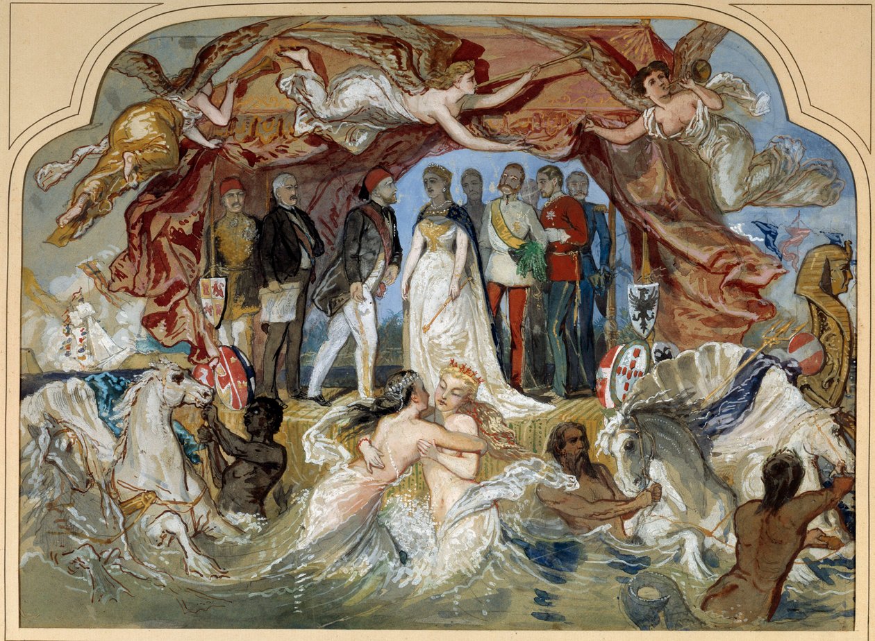 Allegori för invigningen av Suezkanalen The Impress Eugenie (1826-1920) i Port Said (Port-Said) den 17 november av Unknown artist