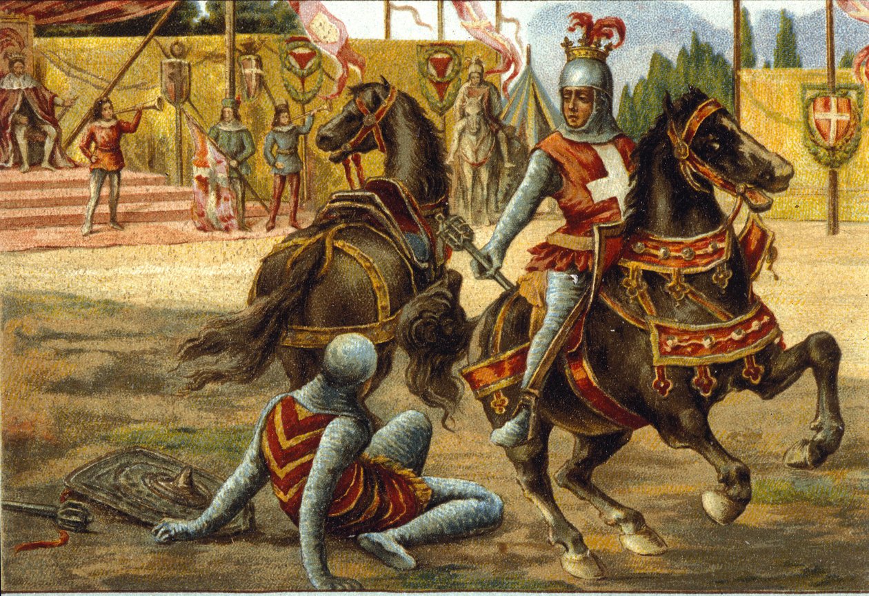 Amedee VII av Savoyen (1360 -1391) sa The Red Count under en turnering. Amedeo VIII av Savojen (den så kallade Rosso). av Unknown artist