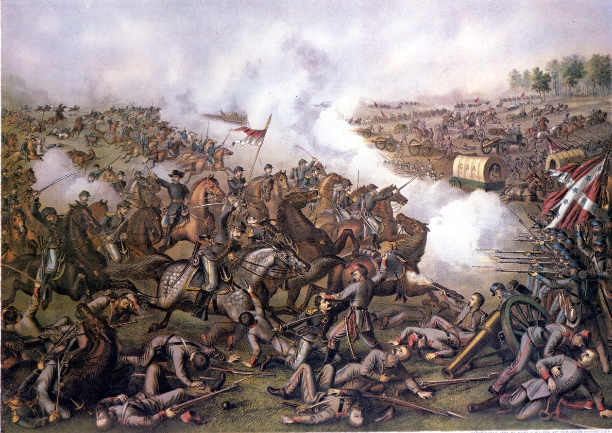 Amerikanska inbördeskriget (1861 - 1865): Battle of Five Forks (Virginia) 1 april av Unknown artist
