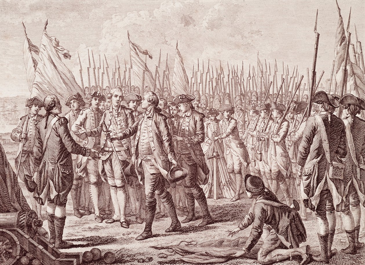 Amerikanska revolutionskriget: Lord Cornwallis kapitulation av Unknown artist