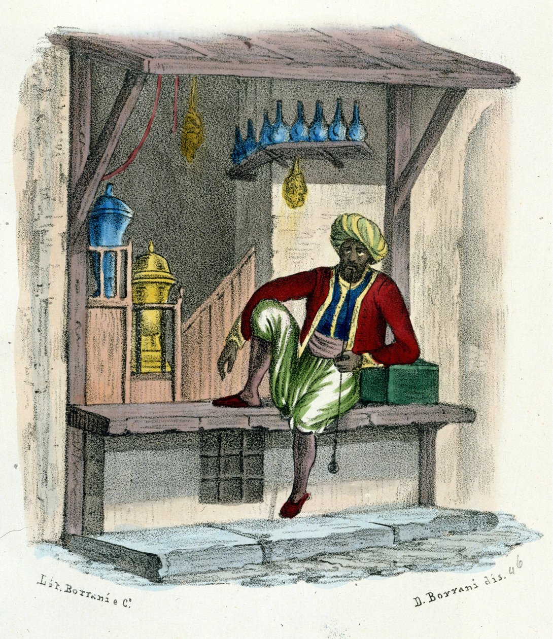 En arabisk försäljare, gravyr omkring 1850. av Unknown artist
