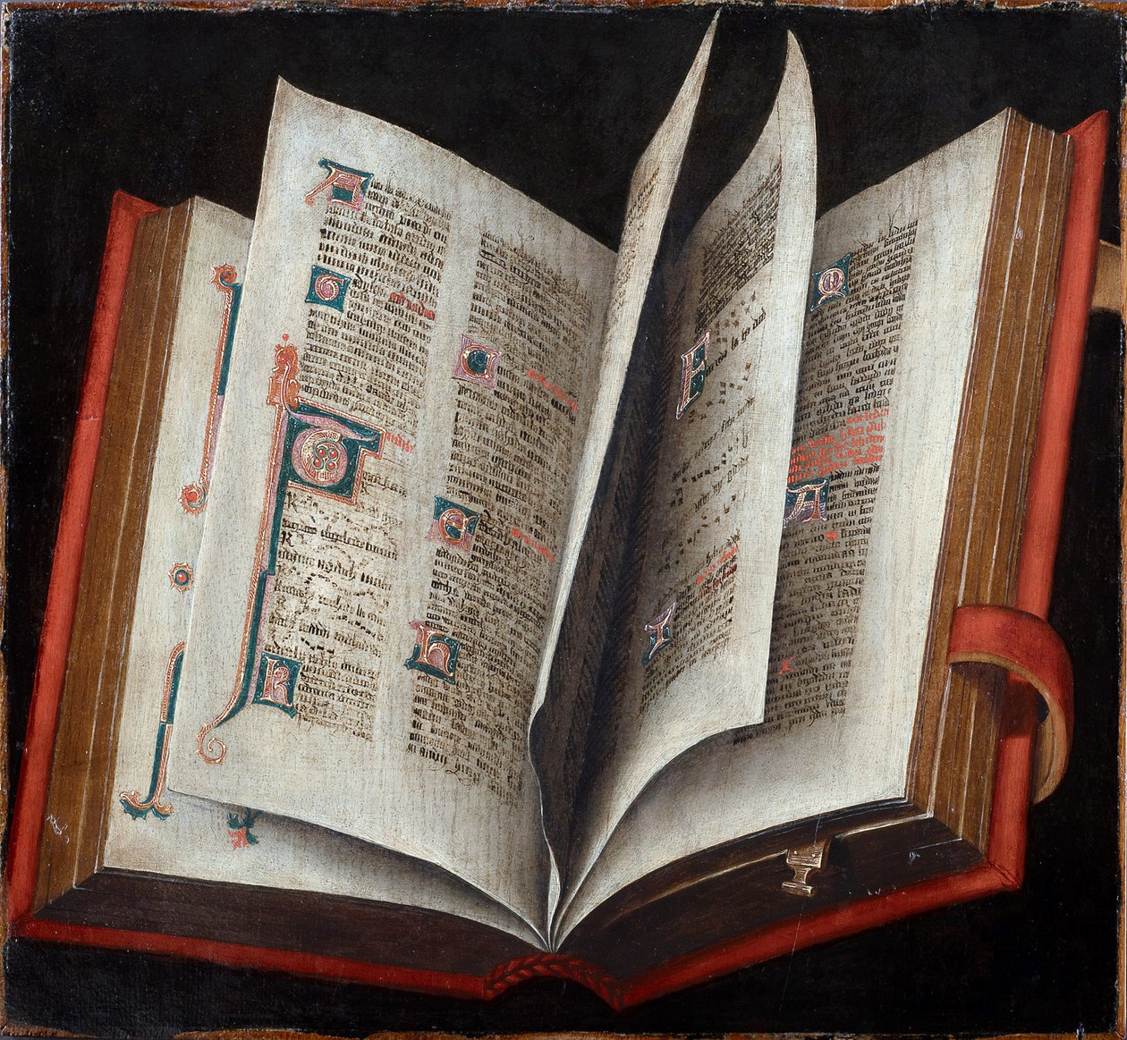 En öppnad liturgisk bok - Anonym - c. 1525 - Olja på trä - Konsthistoriskt museum, Vienne av Unknown artist