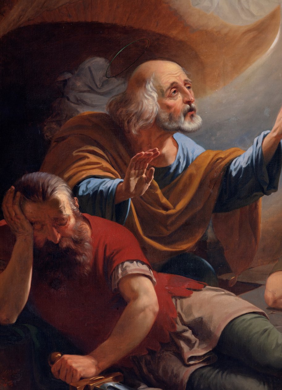 En ängel befriar Sankt Peter från fängelset, ritad F. Devigne (?) av Unknown artist