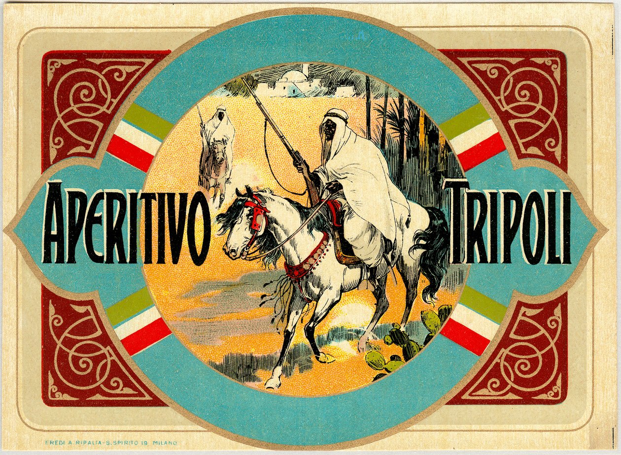 Aperitivo Tripoli alkoholreklam, sent 1800-tal av Unknown artist