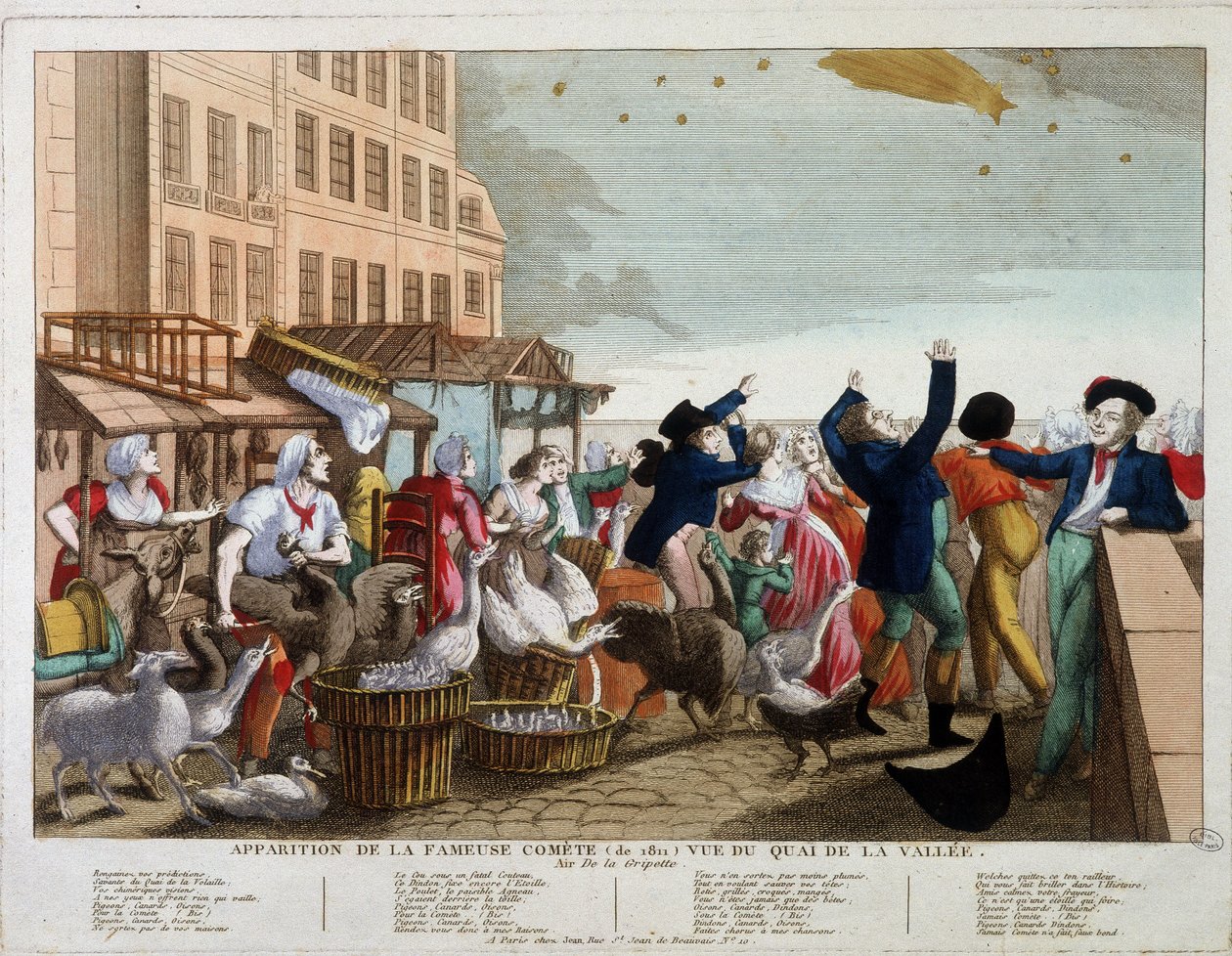 Uppkomsten av den berömda kometen (1811) sett från Quai de la Vallee i Paris - song sur l