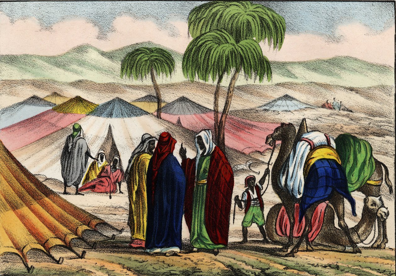 Arabisk husvagn i Algeriet av Unknown artist