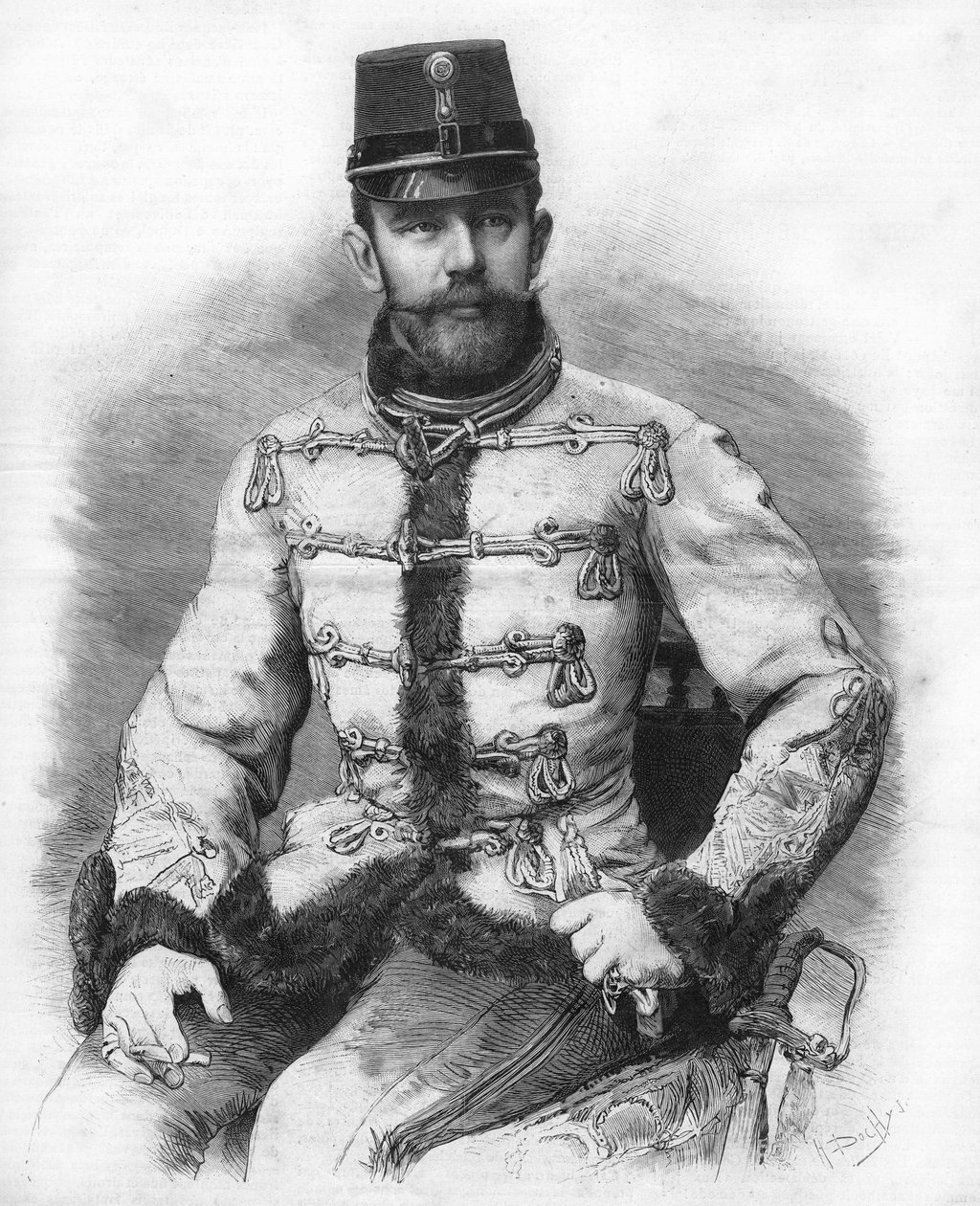 Ärkehertig Rudolf av Habsburg (1858-1889), kronprins av Österrike. Gravyr 1889. av Unknown artist