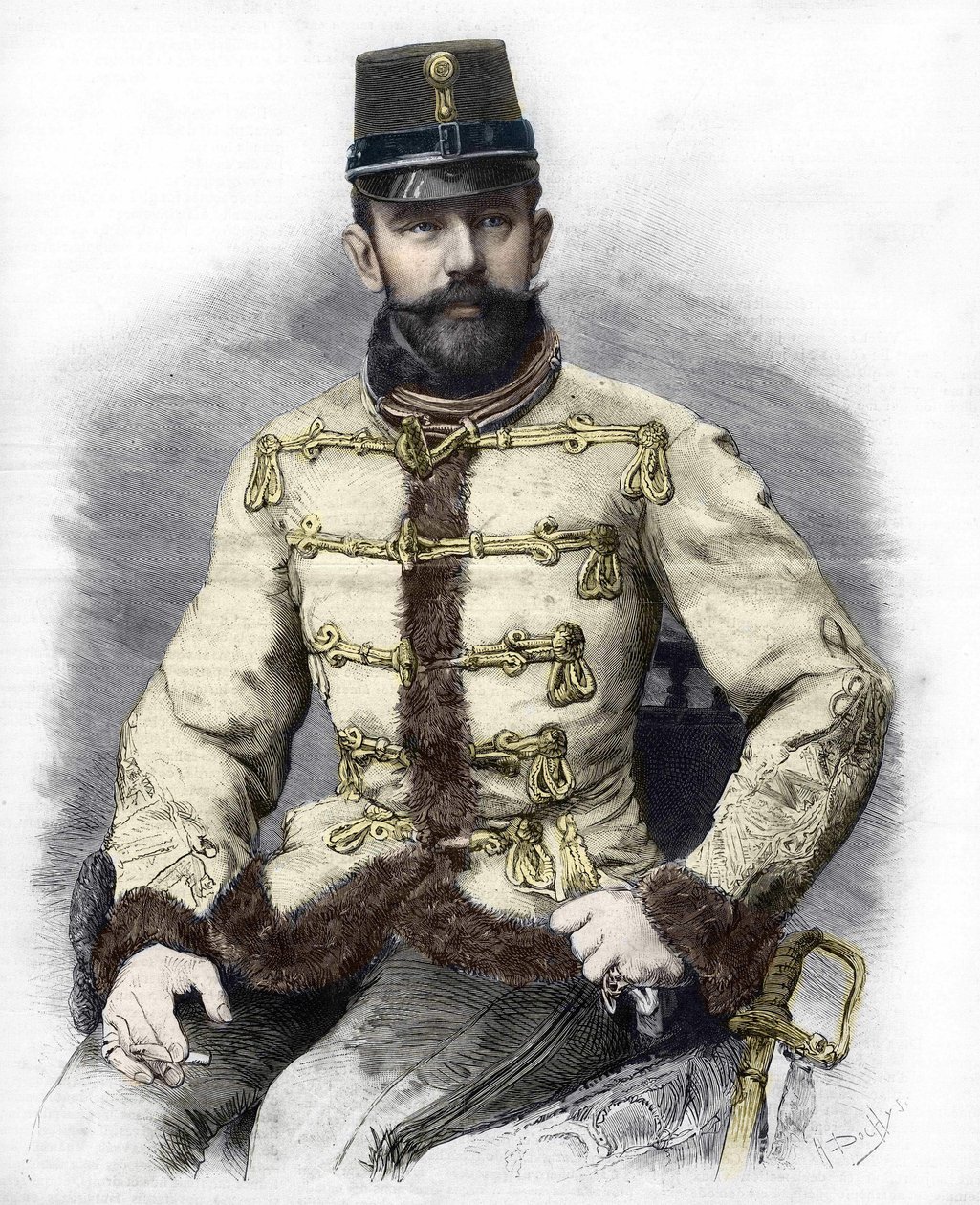 Ärkehertig Rudolf av Habsburg (1858-1889), kronprins av Österrike. Gravyr 1889. av Unknown artist