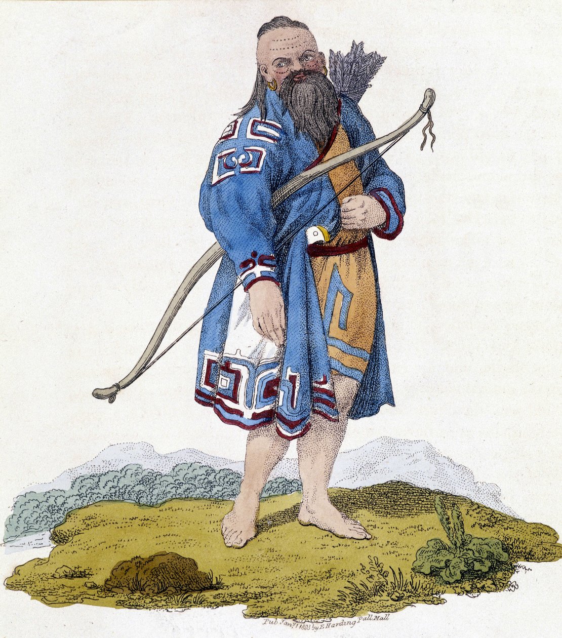 Archer av en rysk befolkning. Illustration från 1803. av Unknown artist