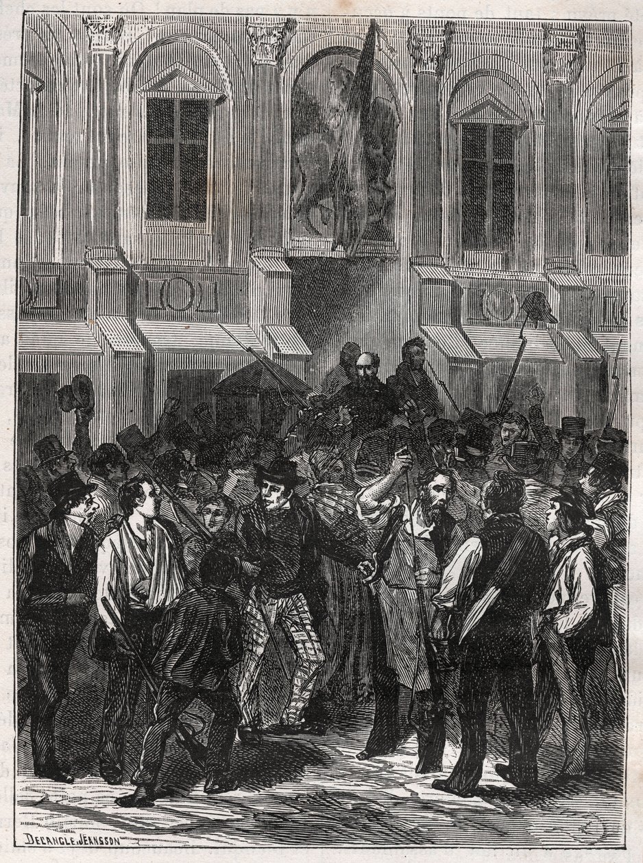 Armand Barbes, fransk revolutionär (1809-1870) före hans arrestering den 12 maj 1839 - Gravering av 1882 i "Histoire de dix ans: 1830-1840"" Louis-Blanc (1811-1882) av Unknown artist