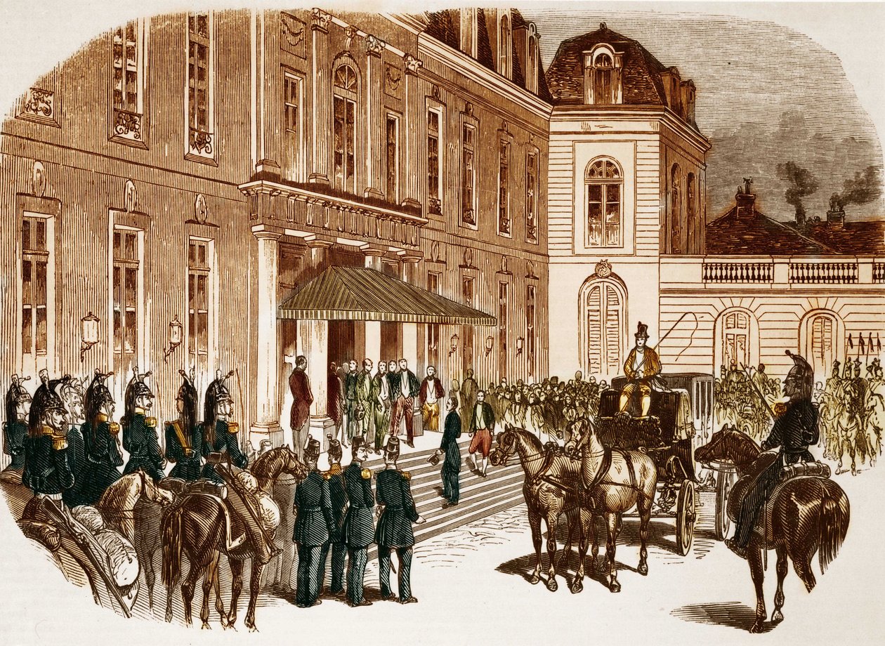 Ankomst av Louis Napoleon Bonaparte (Louis-Napoleon III) till Elysee dagen efter hans val. av Unknown artist