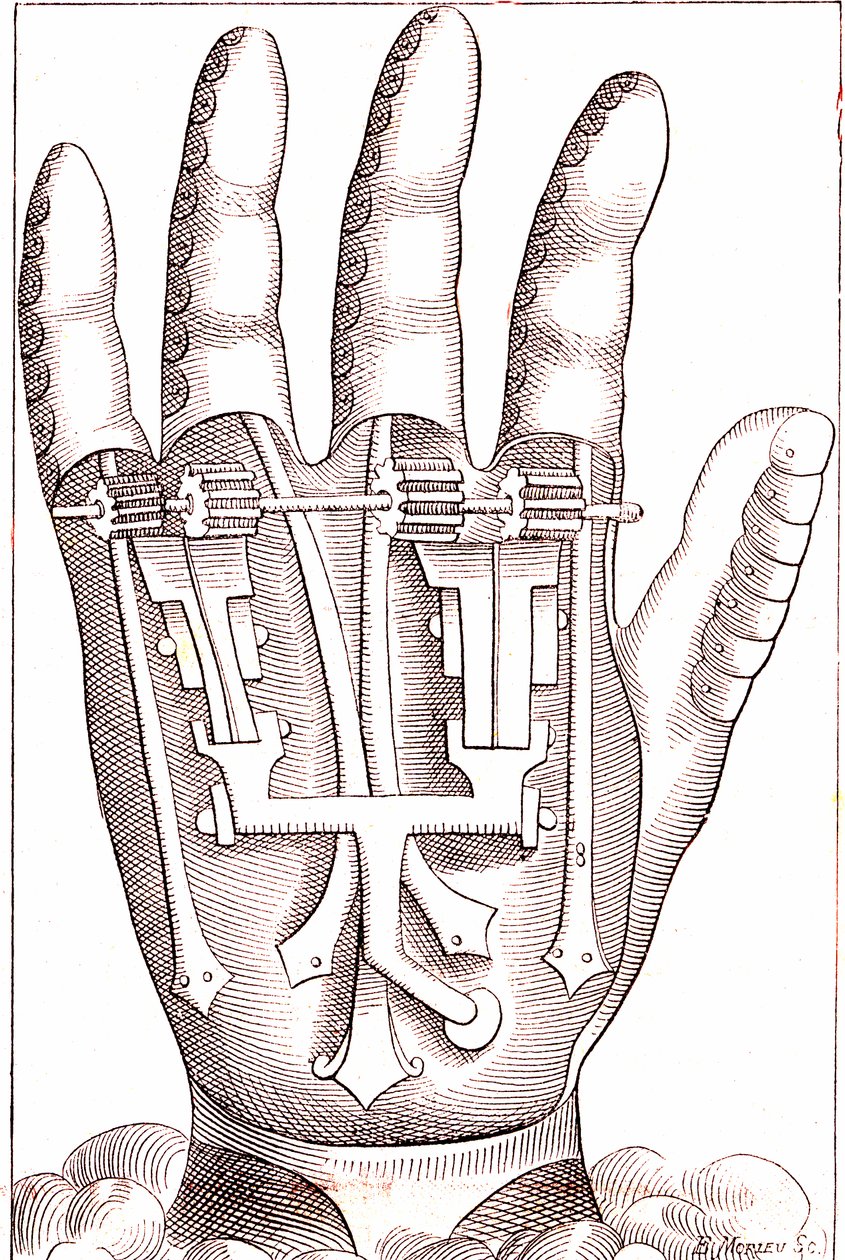Konstgjord handprotes av den franska kirurgen Anatomist Ambroise Par av Unknown artist