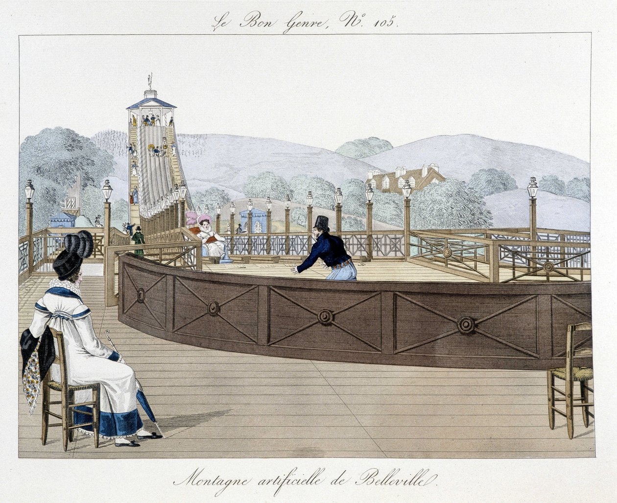 Det konstgjorda berget Belleville: berg-och dalbana - i "" Le Bon genre"" tidigt 1800-tal av Unknown artist