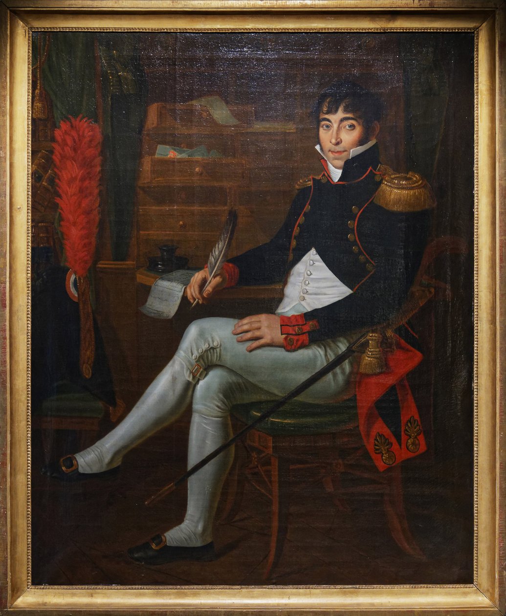 Artilleriofficer under imperiet, ca 1804-15 (olja på duk) av Unknown artist
