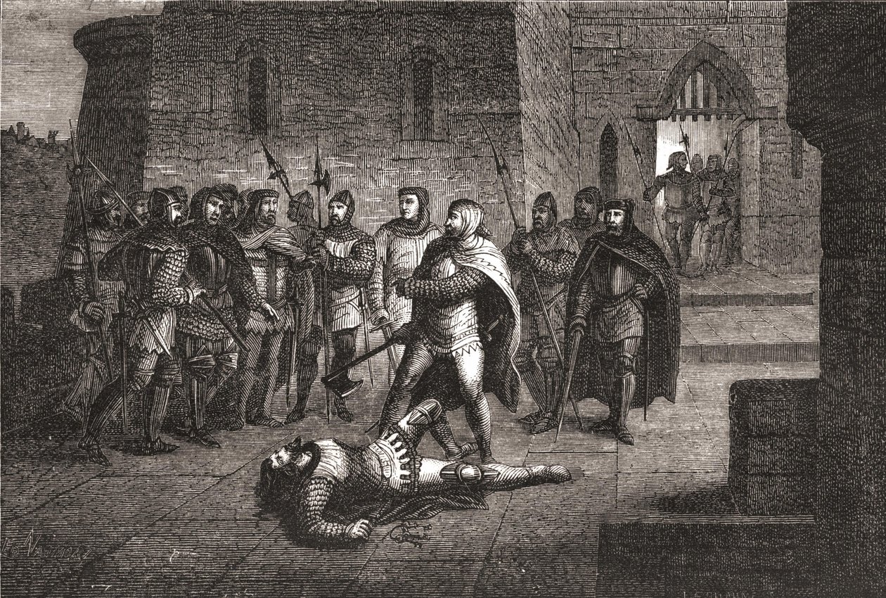 Mordet på Etienne Marcel 1358 - i "" The History of France"" av Henri Martin av Unknown artist