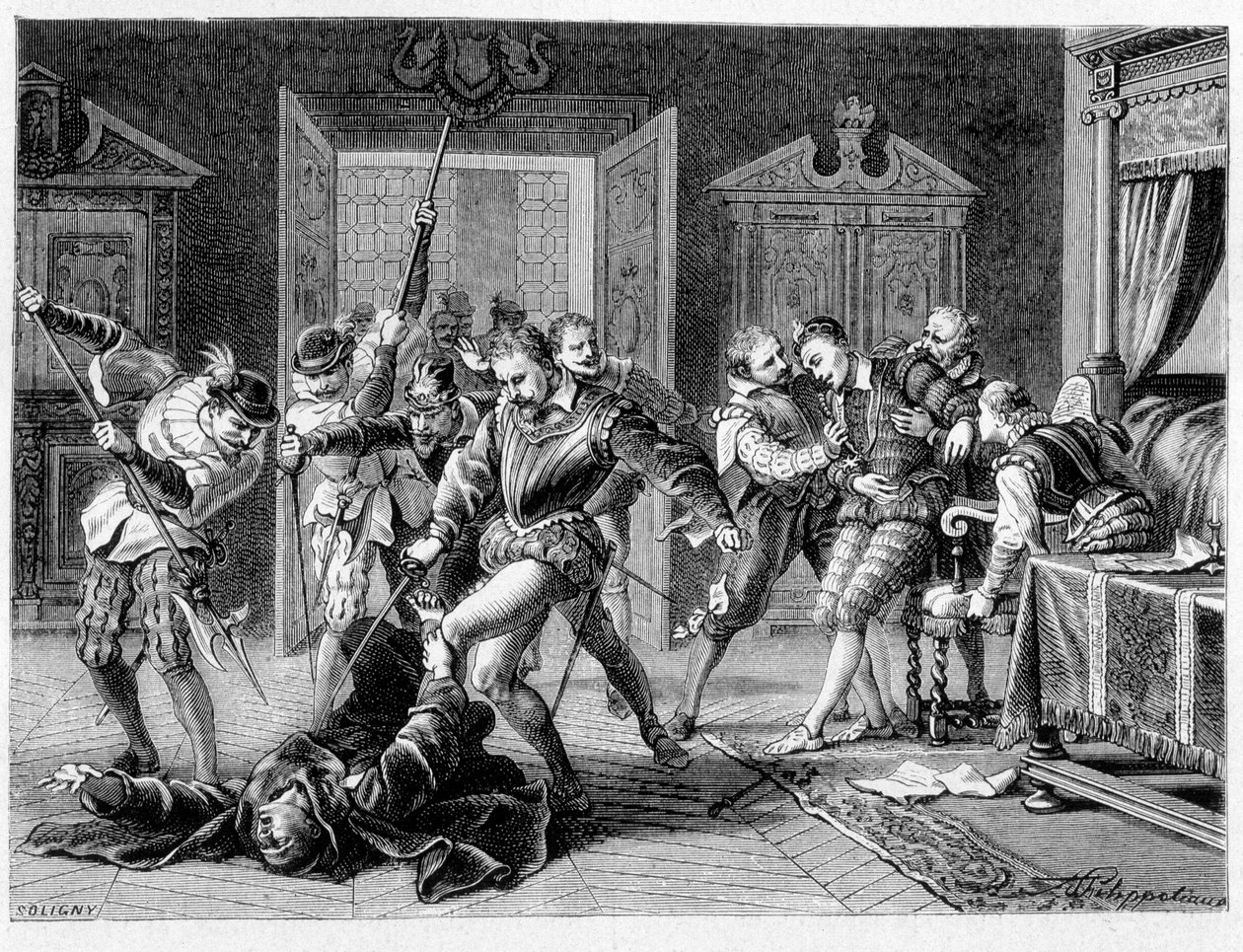 Mordet på Henrik III (1551 - 1589) av Jacques Clément 1589 av Unknown artist