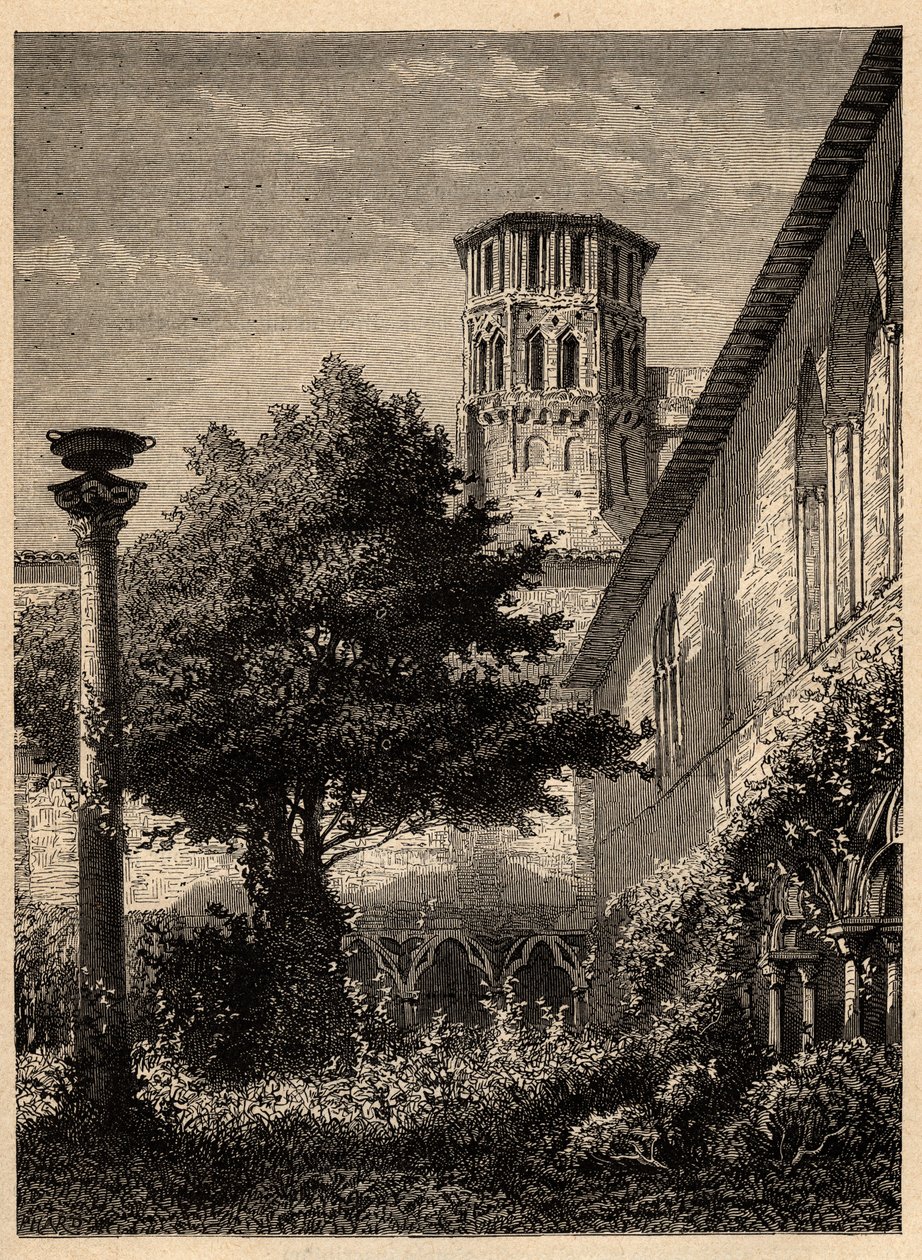 Augustinerklostret (Toulouse) - Le cloitre des Augustins à Toulouse - gravyr i "" PATRIE" - PINTUREQUIREQUE BESKRIVNING AV FRANKRIKE I 6 VOLYER AV LUCIEN HUARD - slutet av 1800-talet av Unknown artist