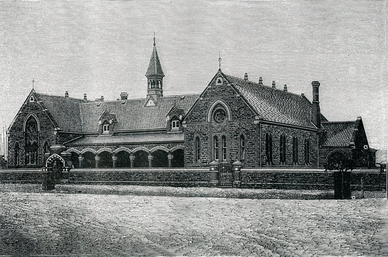 Australien: An Adelaide Public School, ca 1885 (gravyr) av Unknown artist