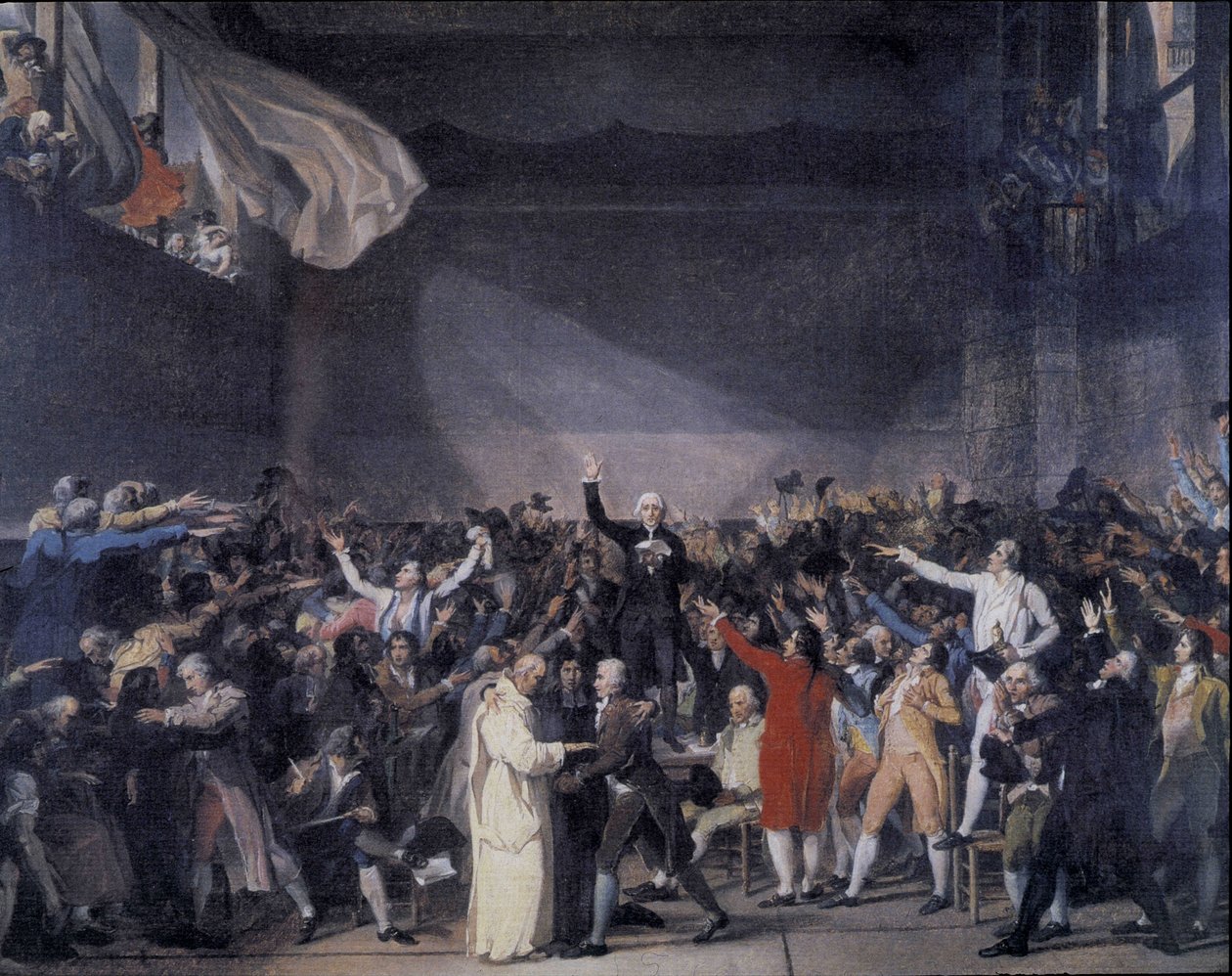 Bailly läste texten till Jeu de Paumes ed den 20 juni av Unknown artist