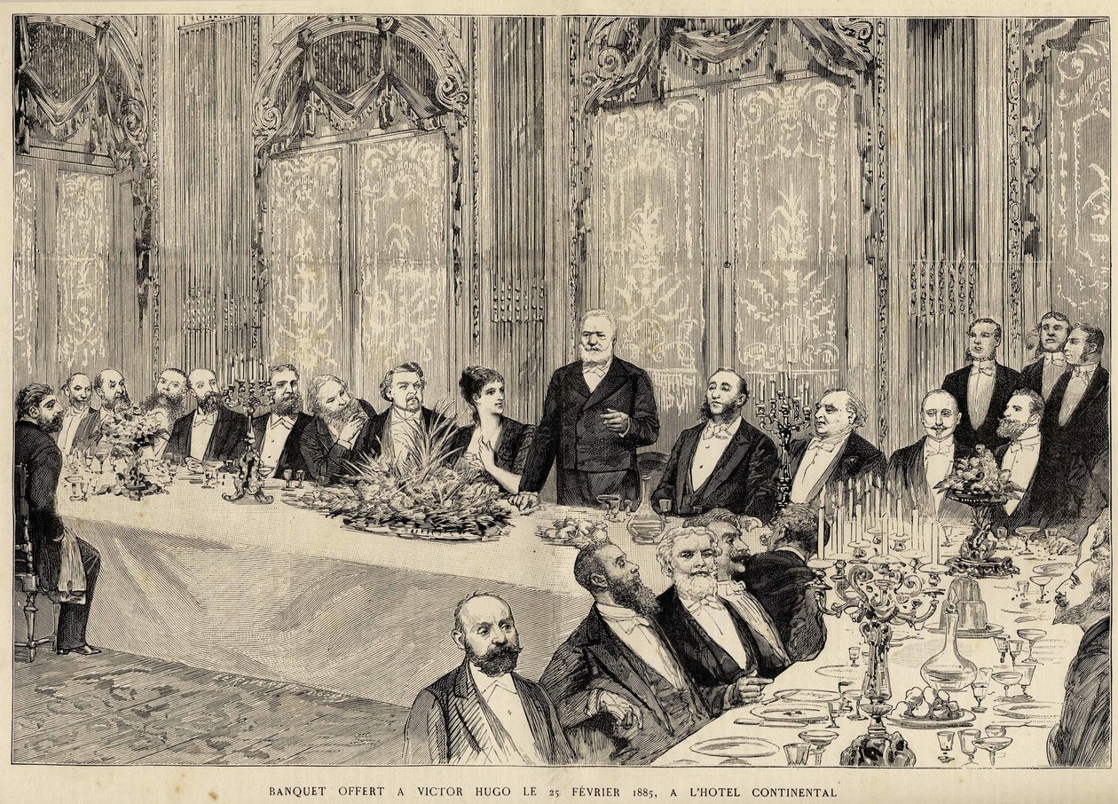 Bankett bjöd Victor Hugo på den 25 februari av Unknown artist