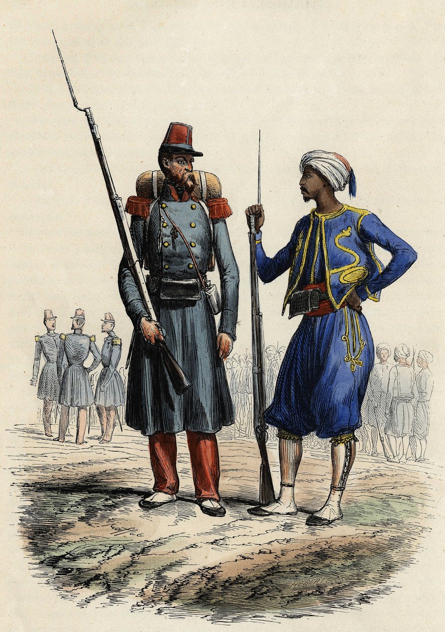 Bataljon av främlingslegionen, bildad och skickad till Algeriet 1831; Bataljon av urfolk Tirailleurs, bildad och skickad till Algeriet 1841, "" L