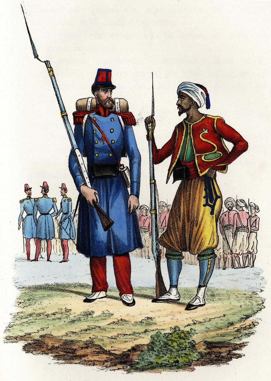 Bataljon av främlingslegionen bildad och skickad till Algeriet 1831; bataljon av inhemska ryttare, bildad och skickad till Algeriet 1841. I "" Storia d