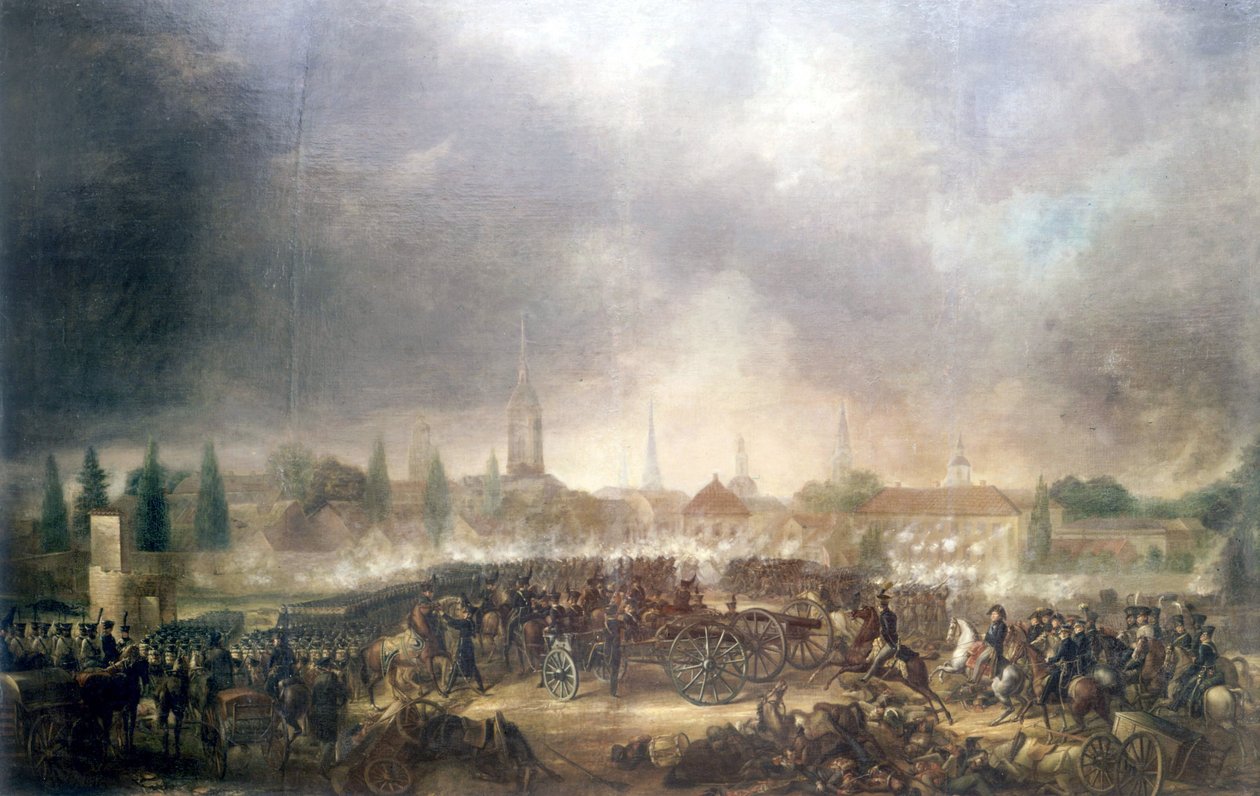 Slaget vid Leipzig (Battle of Nations), 16-19 oktober av Unknown artist