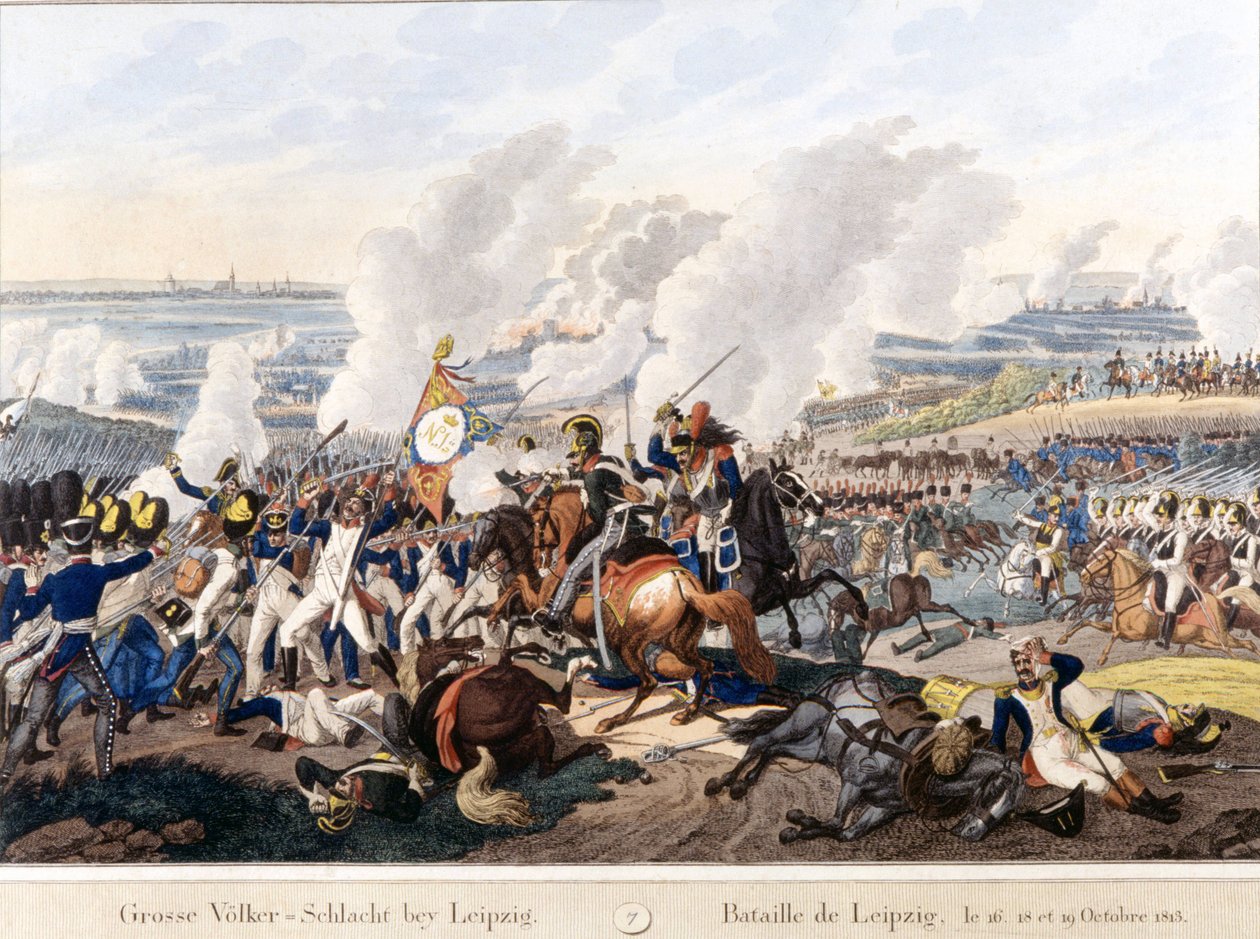 Slaget vid Leipzig (Battle of Nations), 16-19 oktober av Unknown artist