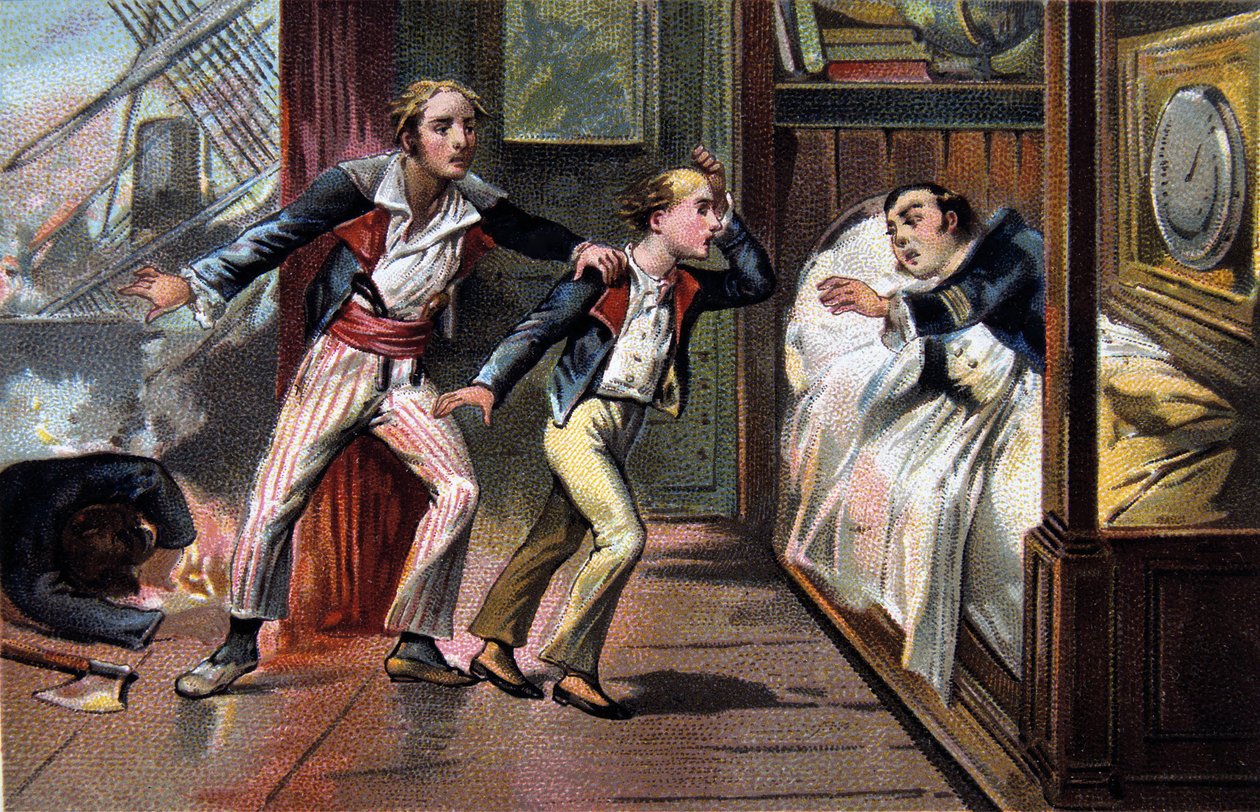 Slaget vid Nilen - Slaget vid Aboukir - Luces och Giocante de Casabiancas död (Luc-Julien-Joseph Casabianca av Unknown artist