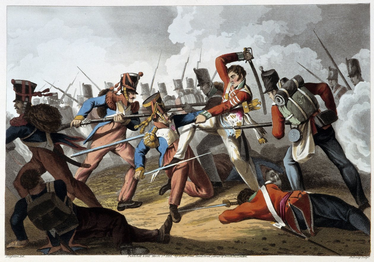 Slaget vid Pyrenéerna - i "" Historical, Military and Naval Anecdotes..." av Edward Orne av Unknown artist