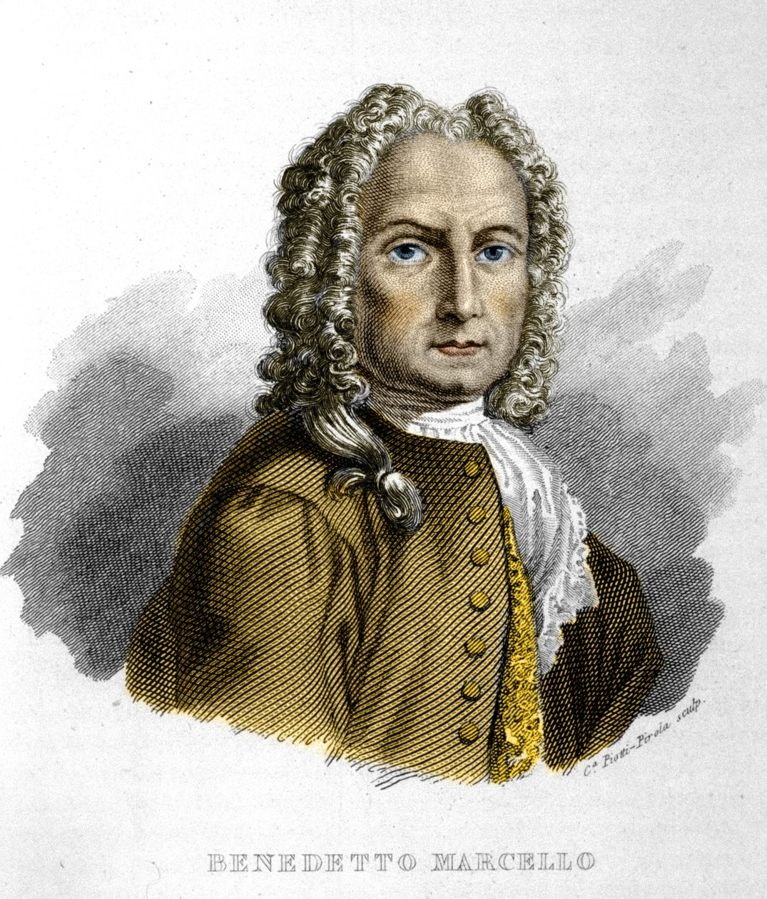 Benedetto Marcello (1686-1739), italiensk kompositör. 1800-talsgravyr Milano av Unknown artist