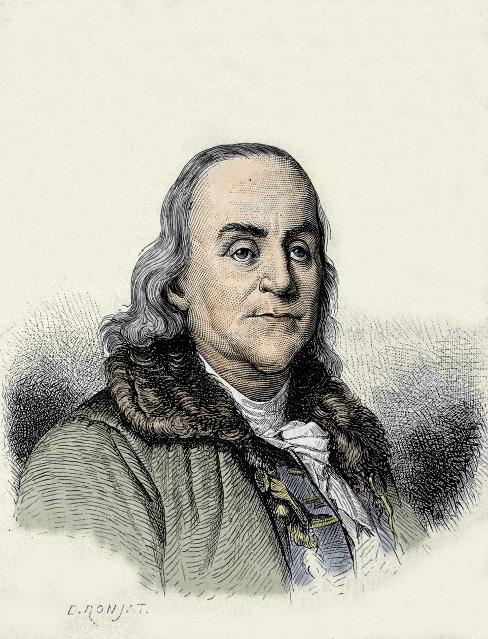 Benjamin Franklin (1706-1790), amerikansk filosof, fysiker och ambassadör. av Unknown artist
