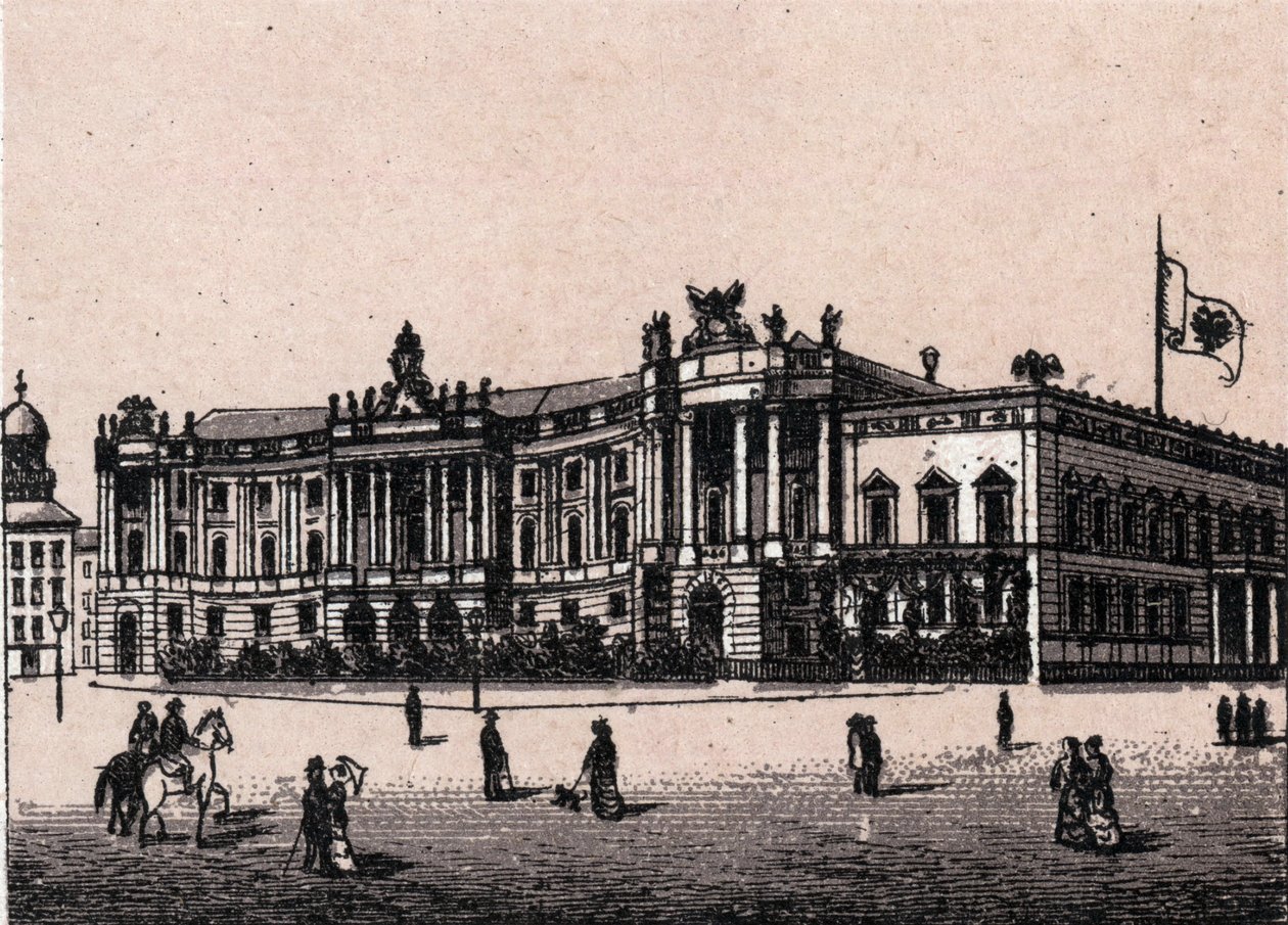 Berlin, Tyskland: utsikt över det kejserliga palatset Kejsarens slott). i "" Världen illustrerar 168 vyer"" Odaterat (slutet av 1800-talet) av Unknown artist