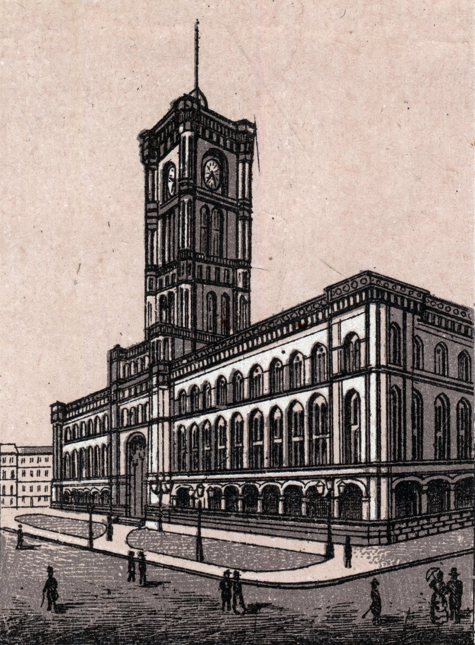 Berlin, Tyskland: utsikt över rådhuset. i "" Världen illustrerar 168 vyer"" Odaterat (slutet av 1800-talet) av Unknown artist