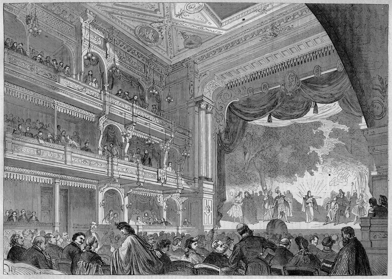 Berlin, utsikt över Wallner-teaterns nya sal som byggdes om 1865. I "" L