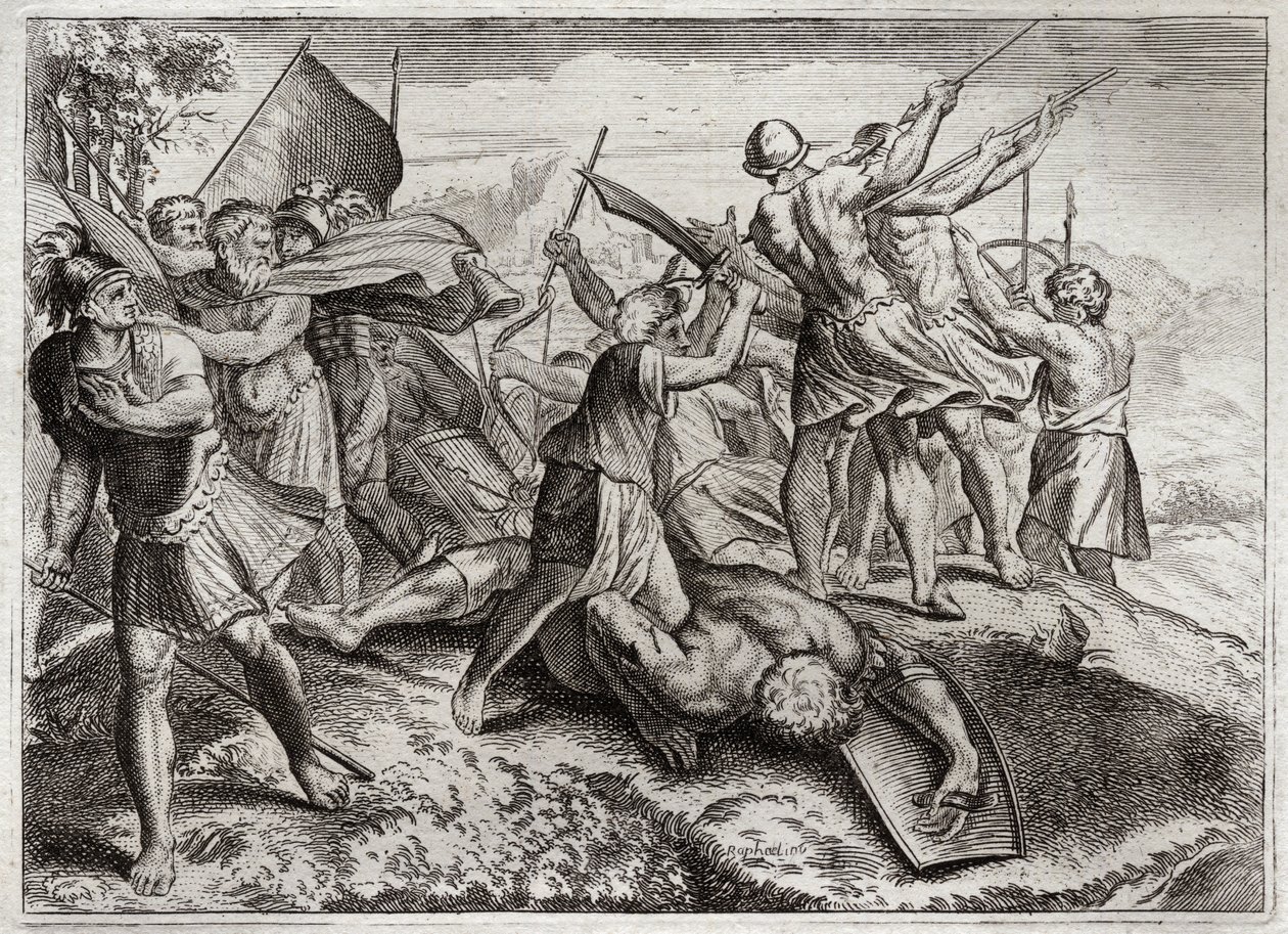 Bibeln från Royaumont, Gamla testamentet: Jonas Pontiff. Jonathas (Jonathan) efterträder sin bror Judas Machabee (Maccabee, Macabee) i spetsen för revolten mot Seleuciderna. Han vann flera segrar. Diodot Tryphon överraskar honom till slut med förräderi av Unknown artist