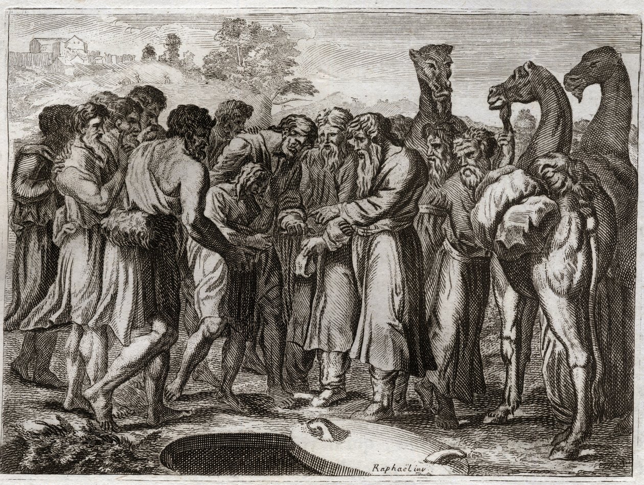 Bibeln från Royaumont, Gamla testamentet: Josef såldes av sina bröder. av Unknown artist