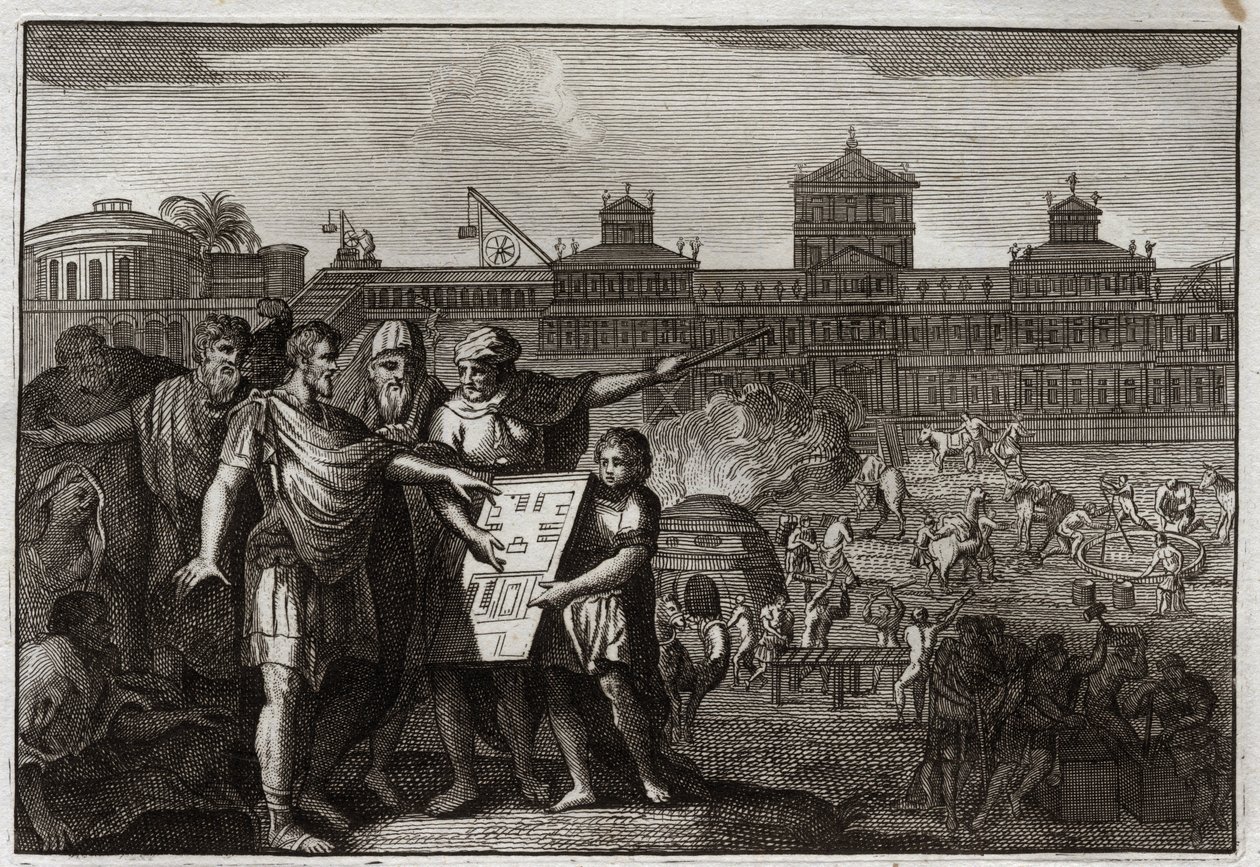 Bibeln från Royaumont, Gamla testamentet: Kung Cyrus. Kyros II den store, kung av Persien, och sedan från Babylon, efter att ha vetat att det hade förutspåtts av profeterna att det skulle vara han som skulle få Jerusalems tempel att göra uppror, ger makt t av Unknown artist